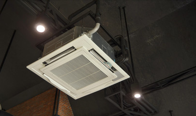 Commercial built-in air conditioner  in cafe' shop.