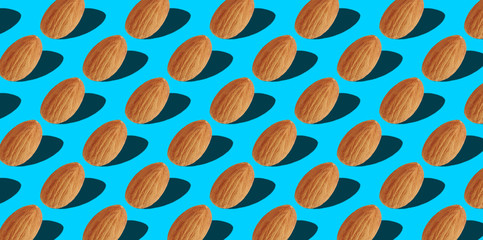 Pattern of fresh fruits isolated on creative colored texture