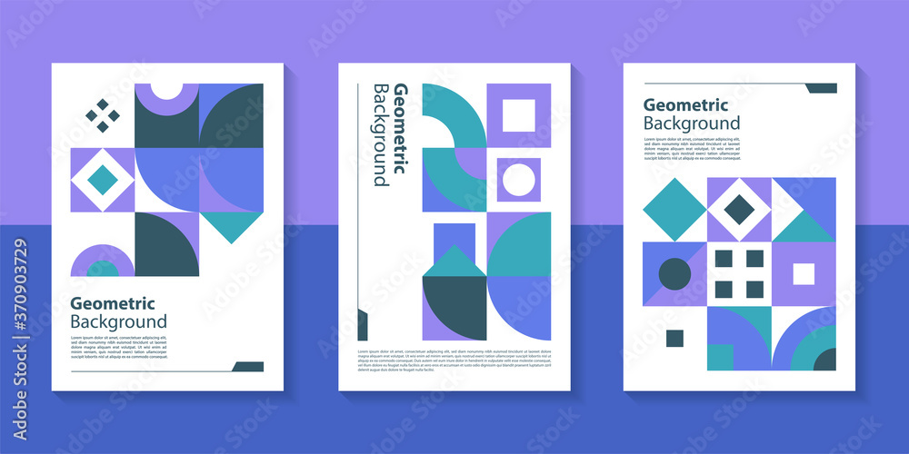 Aufkleber modern geometric poster background design with abstract shape.