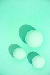 Minimal aesthetic still life monochrome design. Aqua Menthe colours trends. .Circles abstraction geometry