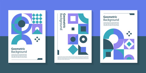 Modern geometric poster background design with abstract shape.