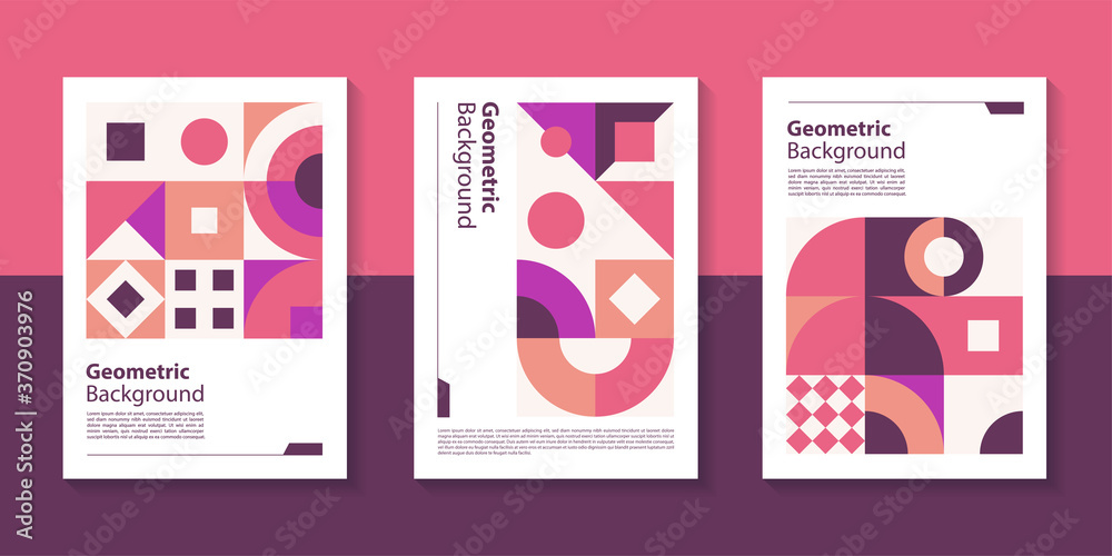 Aufkleber modern geometric poster background design with abstract shape.