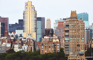 Fototapeta na wymiar New York City diverse architecture, color toned picture, USA.