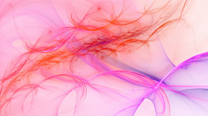 3D rendering abstract white fractal light background