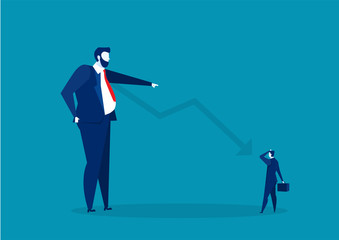economic arrow falling down financial crisis bankrupt investment risk concept