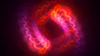 3D rendering abstract red fractal light background