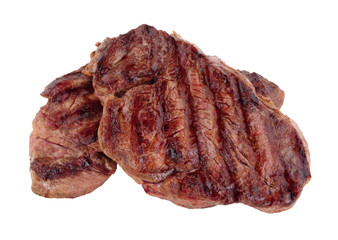 Grilled juicy fillet beef steaks isolated on a white background