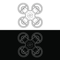 Drones Vector Icon Set. graphic drones Black and White Outline Outline Stroke Illustrate. Vector Illustration.