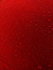 water drops on red background