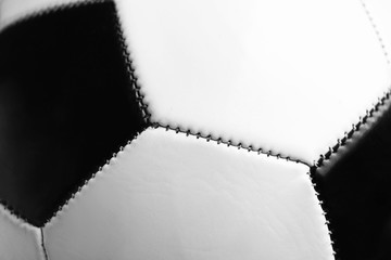 Texture of soccer ball as background, closeup