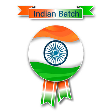 Indian Flag Badge in Tricolor