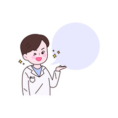 설명하는 남자 의사 캐릭터