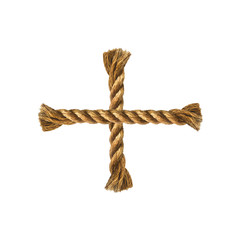 Rope Frame. Vector illustration. White background. Plus sign