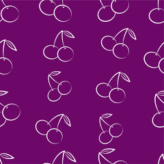 Illustration Vector Graphic of Cherry Outline Seamless Pattern