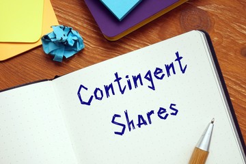 Financial concept meaning Contingent Shares with phrase on the piece of paper.