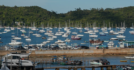 Yacht club in Hong Kong city