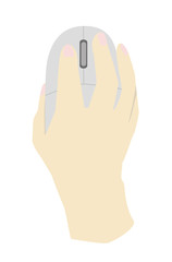 マウスを持つ手