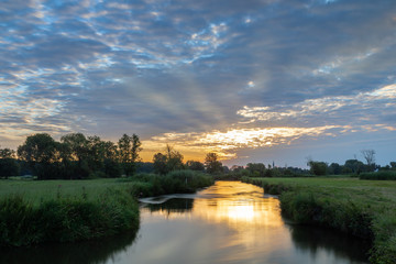 Sonnenaufgang an der Paar in Bayern