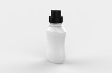 Matte Plastic Drink Bottle with box isolated on a white background. 3d illustration