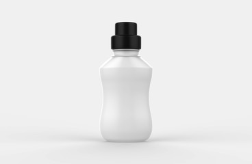 Matte Plastic Drink Bottle with box isolated on a white background. 3d illustration