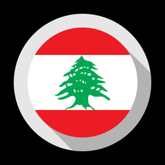 round icon with lebanon flag, isolated on black background
