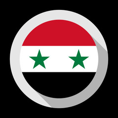 round icon with syria flag, isolated on black background
