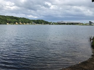 Fototapeta na wymiar Lake near Ainu Kotan in Hokkaido