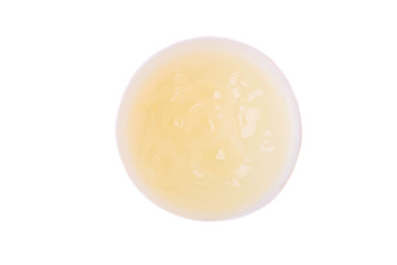 Vaseline oil in open plastic jar