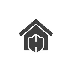 Home security shield vector icon. filled flat sign for mobile concept and web design. House protection glyph icon. Symbol, logo illustration. Vector graphics