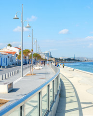 People walking,embankment, Larnaca, Cyprus