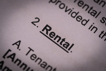 Rent clause in a lease agreement with heavy vignette