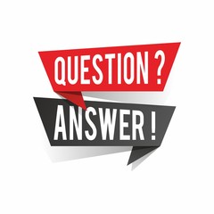 Modern design question answer text on speech bubbles concept. Vector illustration