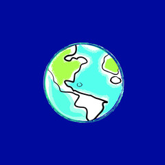 Globe sketch. Isolated on a background