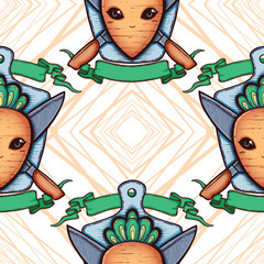 Root Vegetable Carrot and Knife Coat of Arms
