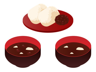 ぜんざいとお汁粉の3点セット