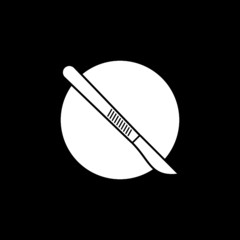 Scalpel icon isolated on dark background