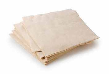 Paper napkins on a white background