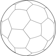 A vector line art illustration of a soccer ball