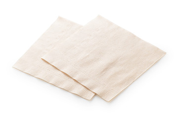 Paper napkins on a white background