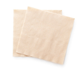 Paper napkins on a white background