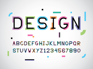 shift font and alphabet color and black line