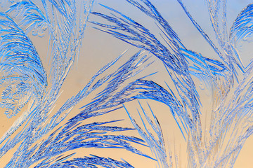 Natural pattern on glass at dawn of the sun.