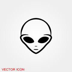 UFO alien saucer - unidentified flying object line art vector icon