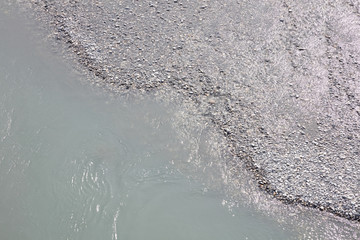 Top view of the river Rhine in Liechtenstein