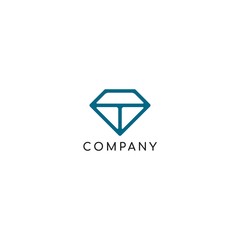 Naklejka premium Letter t diamond logo icon