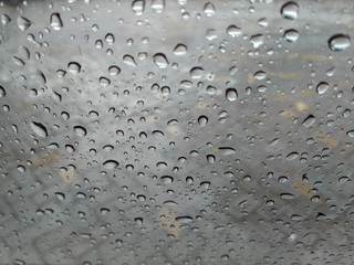 water drops on glass