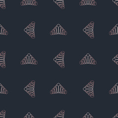 Golden geometric Crown seamless vector pattern