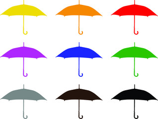 Fototapeta na wymiar set of colorful umbrellas