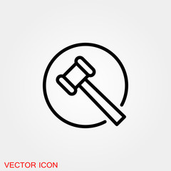 Auction icon. Judge or auction hammer icon
