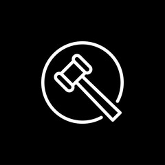Auction icon. Judge or auction hammer icon